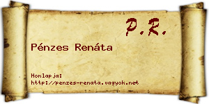 Pénzes Renáta névjegykártya